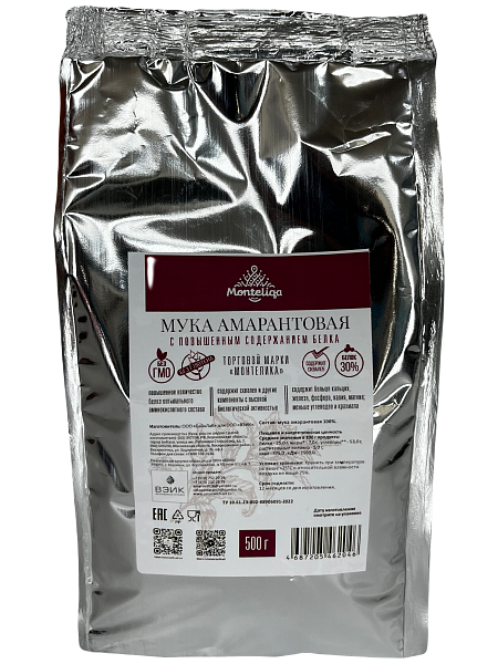 Мука амарантовая высокобелковая ТМ ВЭИК, 500 г.